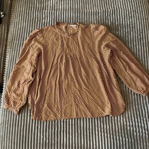 Long sleeve polka dot blouse from LOFT